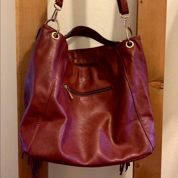 Maroon burgundy wine color large purse - Picture 5 of 5